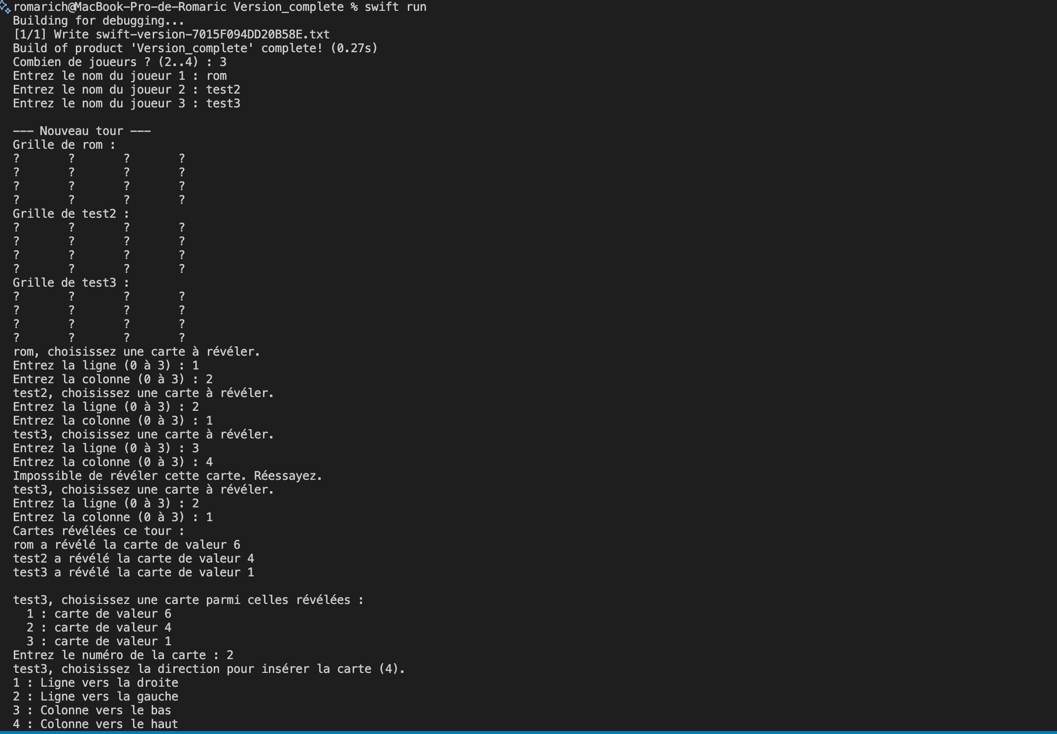 Capture du projet Swift Dekal